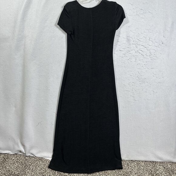 Positive Attitude Long Dress Set Womens SZ 8 Black Maxi Short Sleeve Jacket - Picture 13 of 16